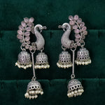 Load image into Gallery viewer, Peacock Jhumka Earrings