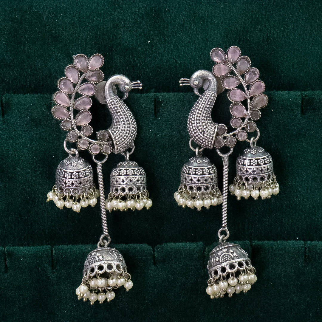 Peacock Jhumka Earrings