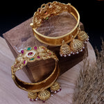 Load image into Gallery viewer, Churina Copper Kada With Ghungro  Latakan
