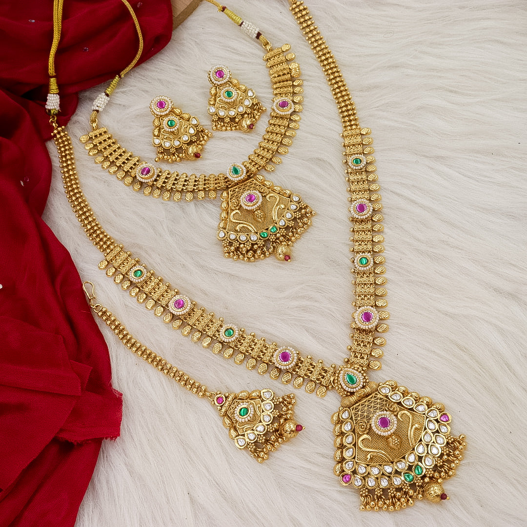 Tatna Rajwadi Swaroski Long And Short Combo