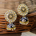 Load image into Gallery viewer, Black Kundan Jhumka
