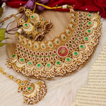 Load image into Gallery viewer, Komal Semi bridal Rajwadi Necklace- Pink