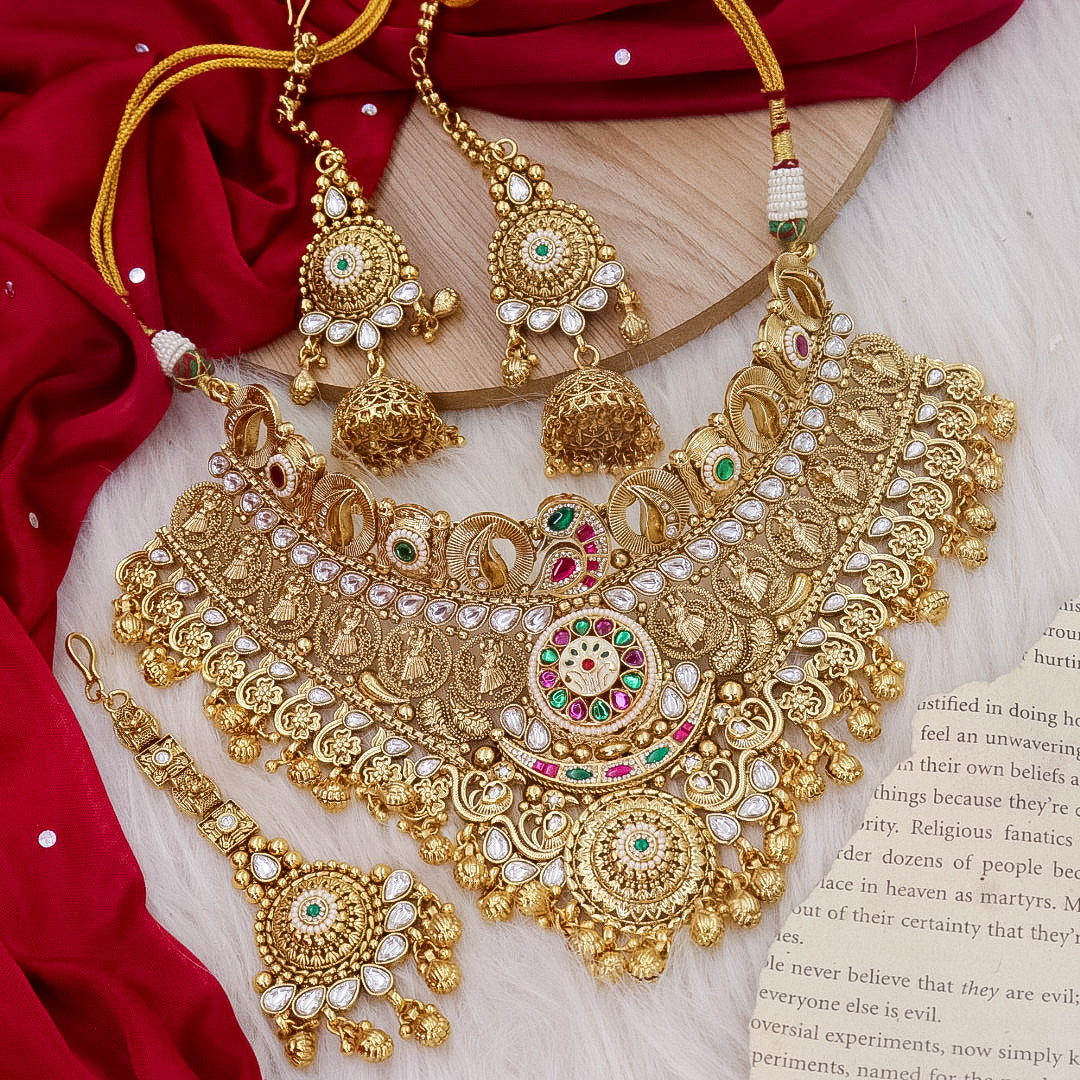 Amrapali Semi Bridal Brass Rajwadi  Choker