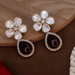 Load image into Gallery viewer, Shreya Moissianite Earrings - Maroon
