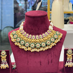 Load image into Gallery viewer, Premium High Gold Polish Elephant Rajwadi Necklace
