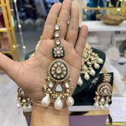 Muskaan Semi Bridal Kundan Polki Necklace - White