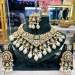 Load image into Gallery viewer, Muskaan Semi Bridal Kundan Polki Necklace - White
