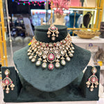 Load image into Gallery viewer, Nayantara Heavy Semi Bridal Moissianite Choker Set
