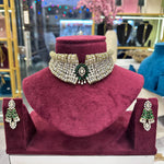 Load image into Gallery viewer, Designer Miran Moissianite Choker - White Green