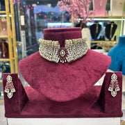 Designer Miran Moissianite Choker - Ruby White