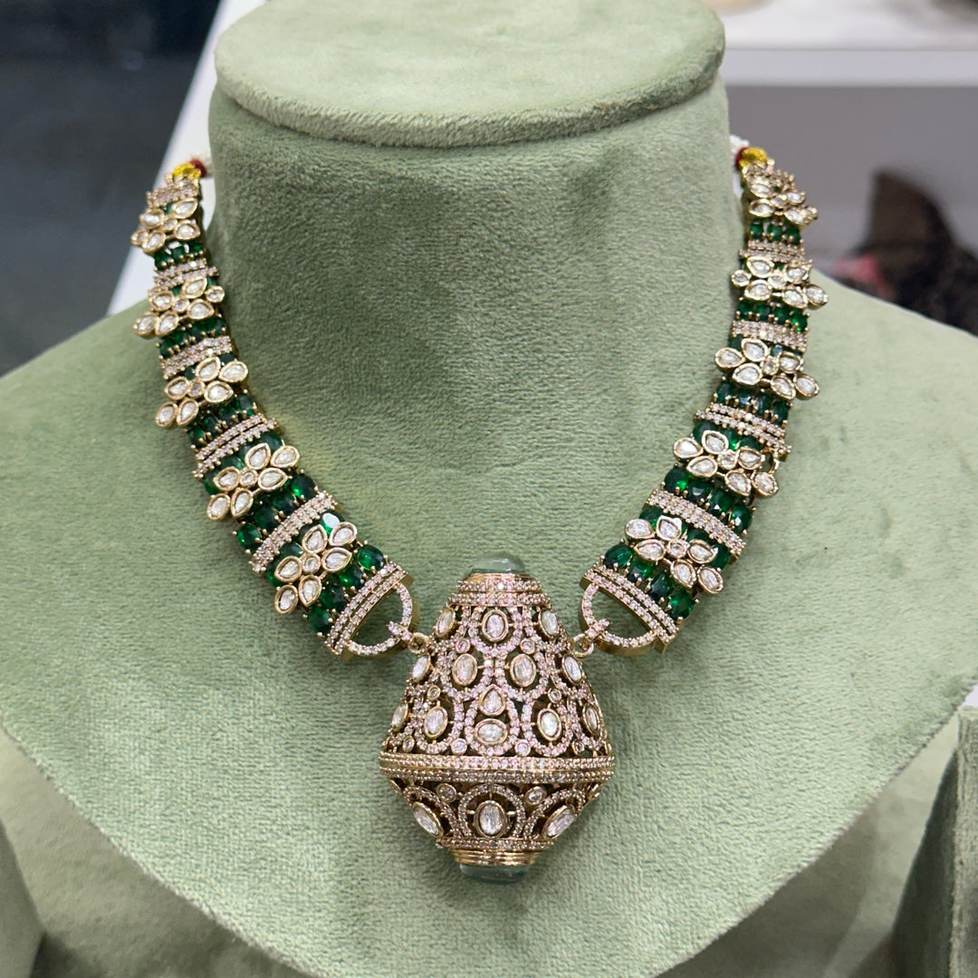 Designer Moissianite Necklace With Earrings