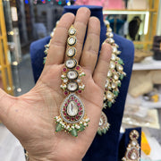 Himani Kundan Polki Semi Bridal Necklace - Green