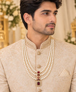 Load image into Gallery viewer, Moti Layered Necklace For Groom