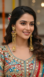 Load image into Gallery viewer, Nisha Kashmiri Brass Earrings
