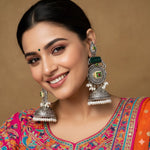 Load image into Gallery viewer, Shilpa Statement  Premium Brass Jhumka With Meenakari
