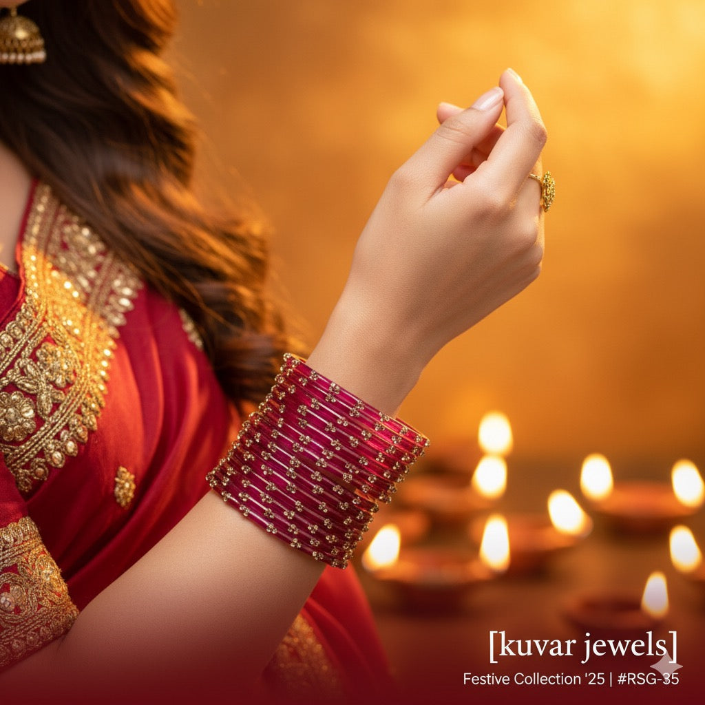 Colourful Raindrop Glass Bangles - 12 Bangles