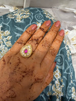 Load image into Gallery viewer, Leaf Moissante Ring- Ruby