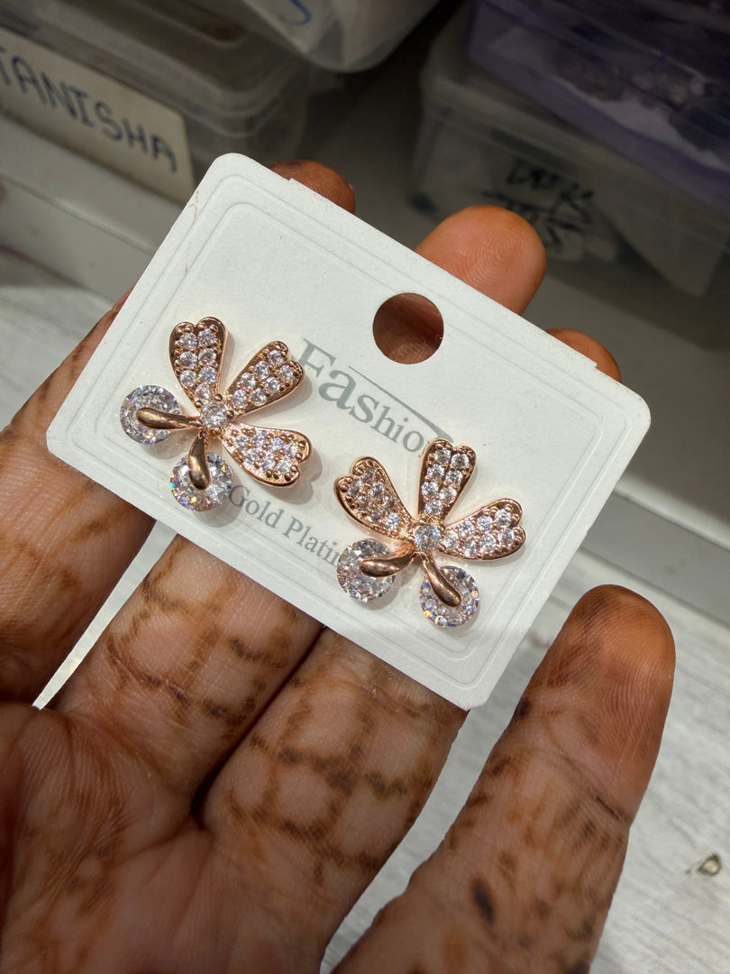 AD Rose gold Flower Studs