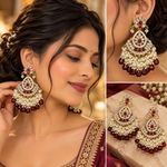 Load image into Gallery viewer, Nuzhat Chandbali- Maroon