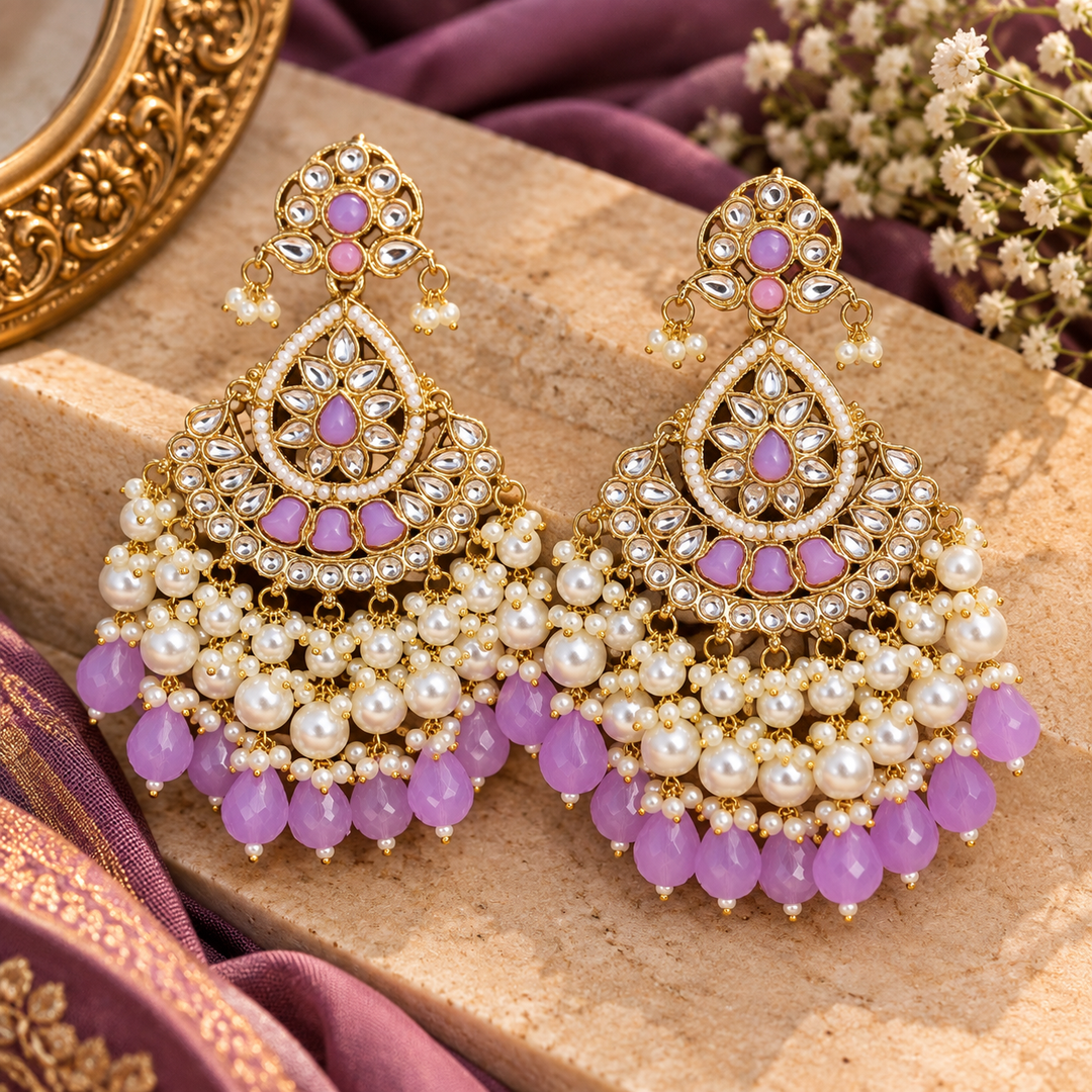 Nuzhat Chandbali- Lavender