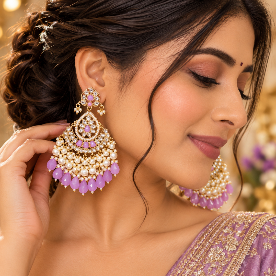 Nuzhat Chandbali- Lavender