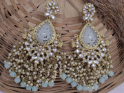 Asma Colourful Chandbali With Pearl Latkan