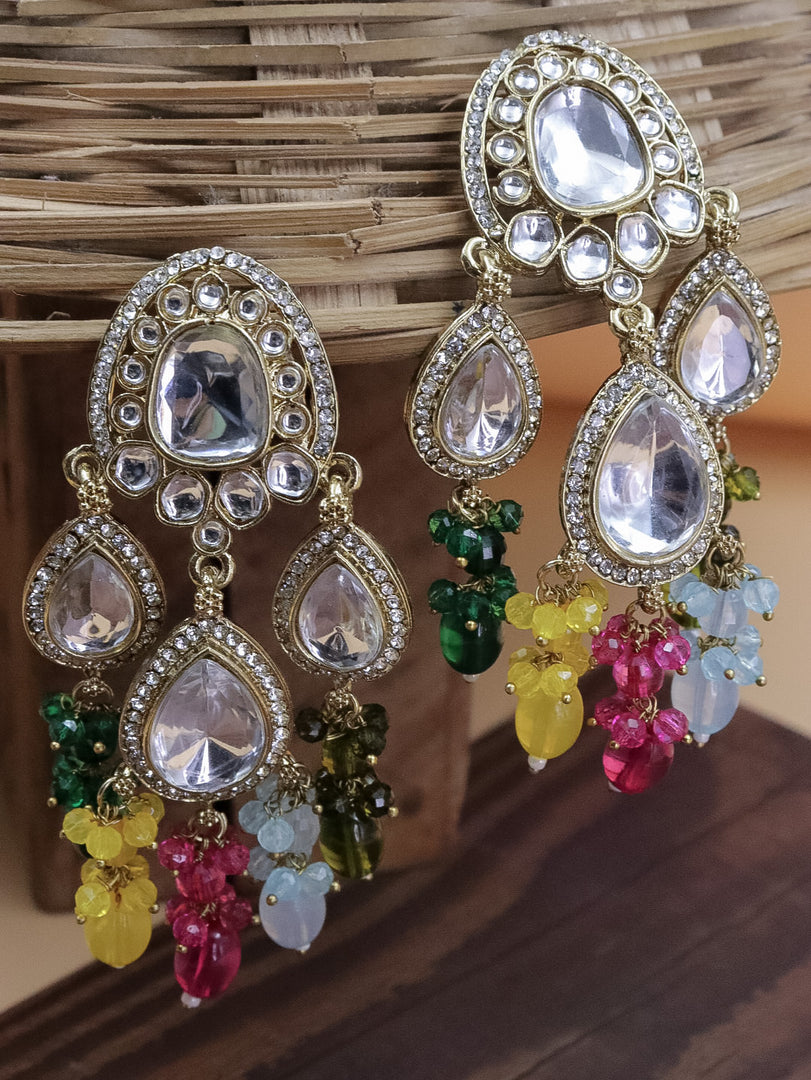 Abigail Colourful Kundan Chandbali