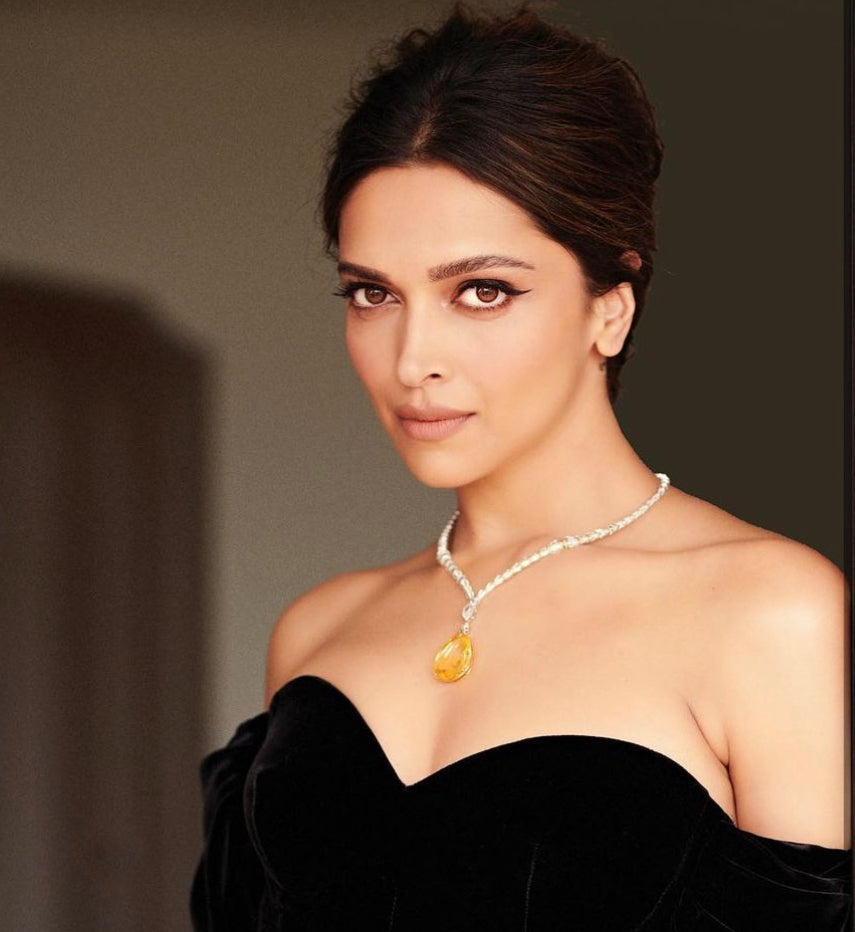 Deepika Oscar AD Necklace- Teal Green