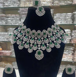 Load image into Gallery viewer, Kiara Advani Bridal American Diamond Choker Set- Green
