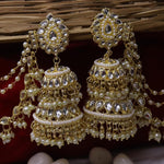 Load image into Gallery viewer, Mandavi Statement Earring With 3 Layer Kaanchain
