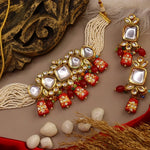 Load image into Gallery viewer, Red - Gulmohar Premium  Choker Set With Monalisa Beads
