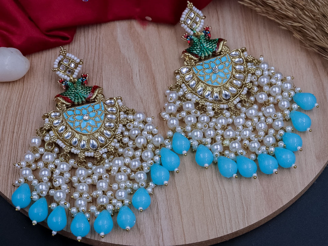 Peacock Pearl Latkan Earring
